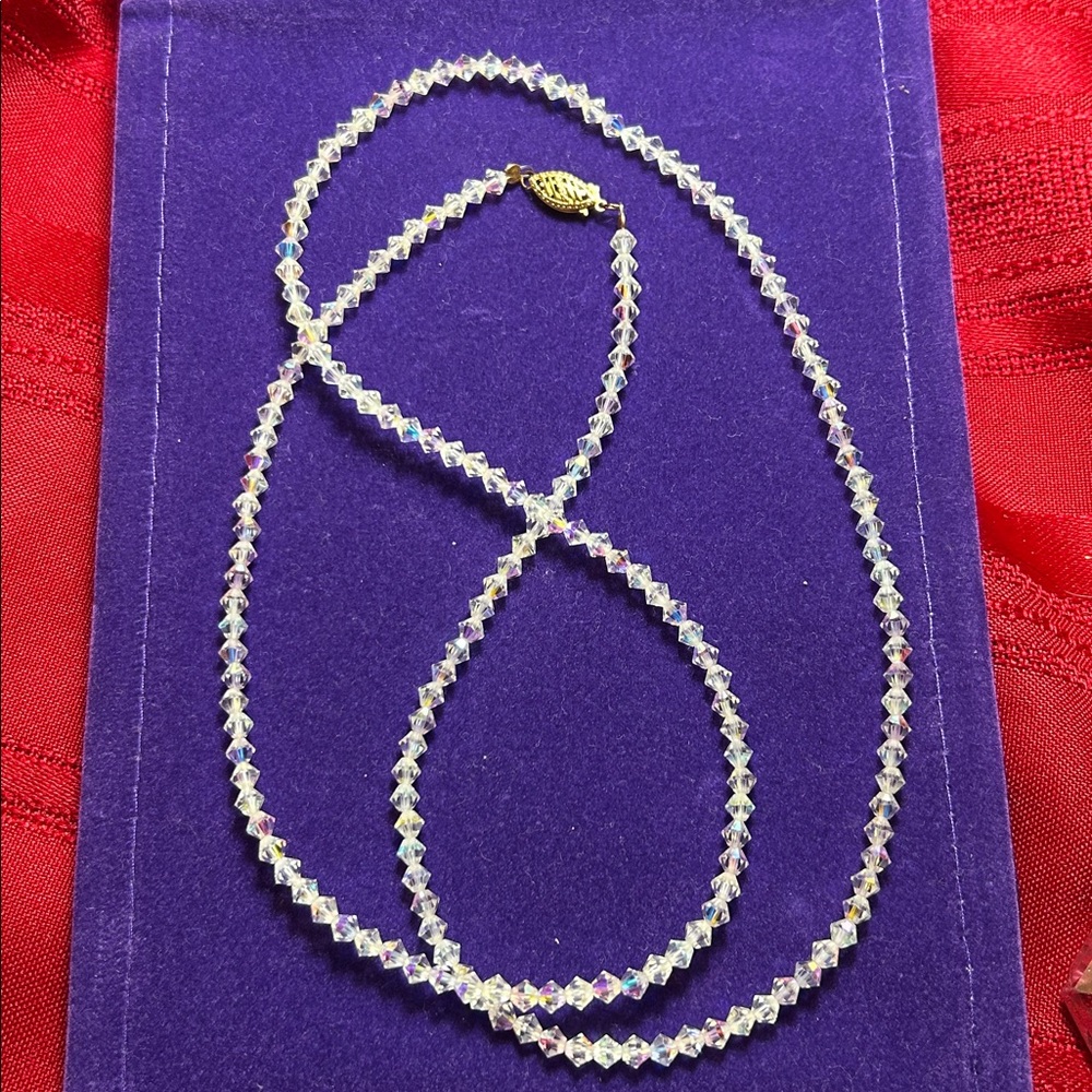 Dazzling Crystal Necklace with Gold Clasp